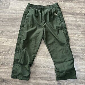 VTG Y2K Champion Snap Button Tearaway Track Pants Mens XS Green Sweatpants Baggy